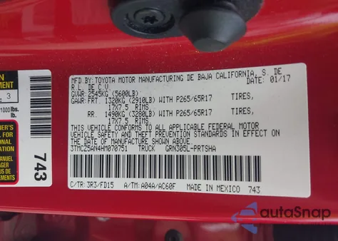 2017 Toyota Tacoma Trd Sport z USA, uszkodzony, nr VIN 3TMCZ5AN4HM070751